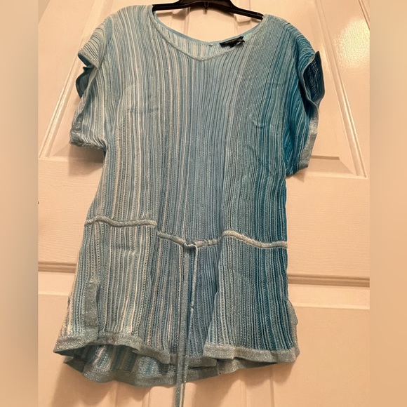 White House Black Market Light Blue Knit Top - Picture 6 of 10